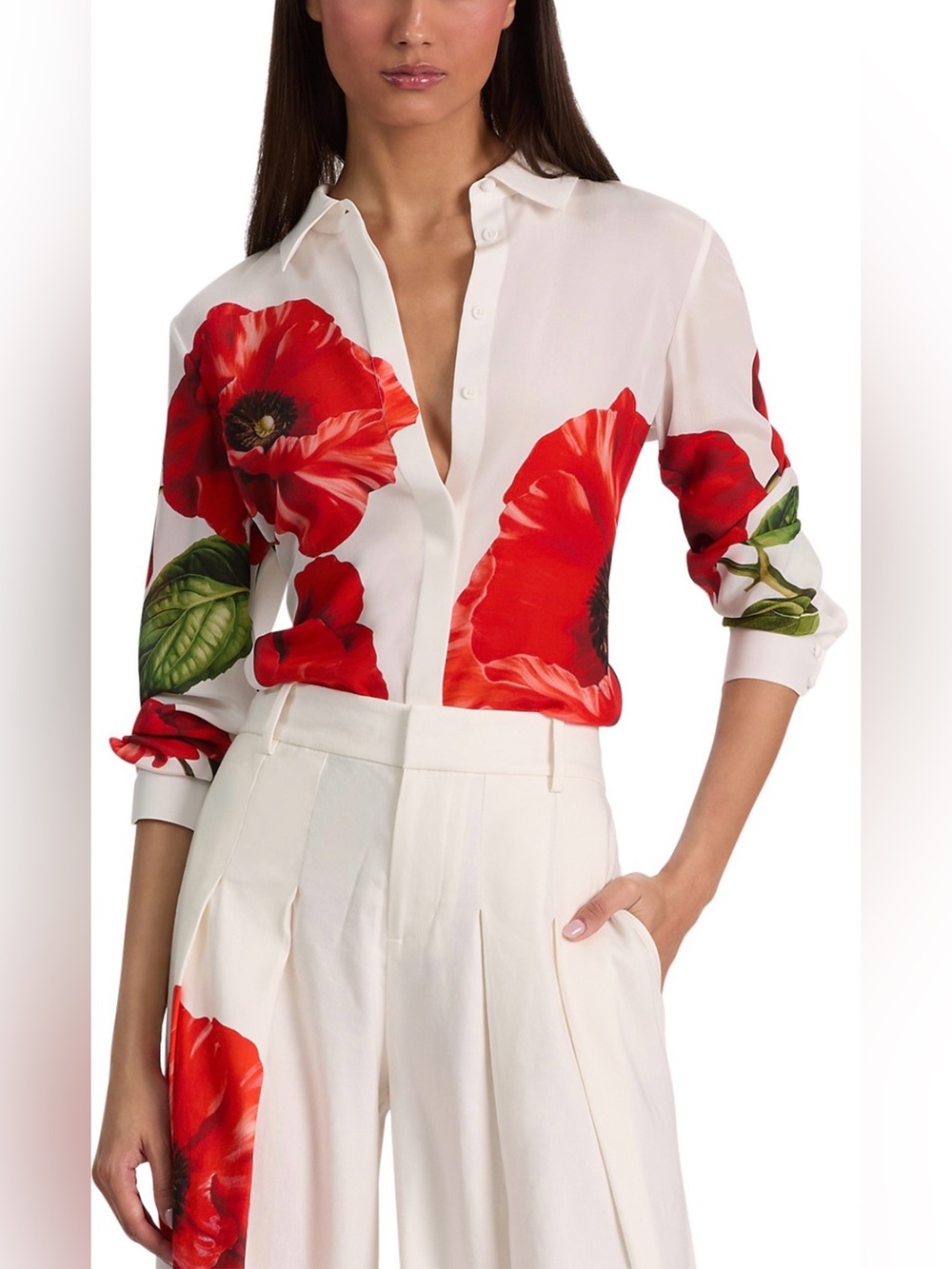 Alice + Olivia Willa Silk Top